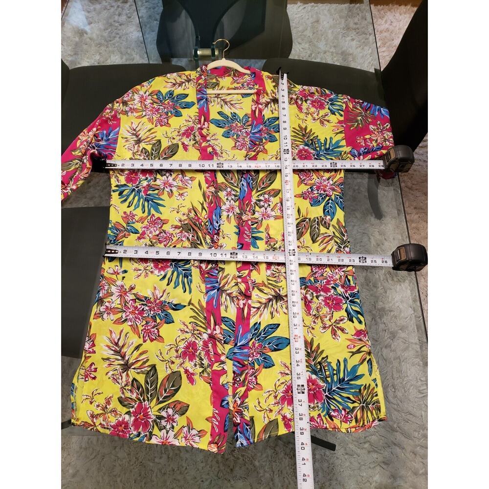 Women's Multicolor Floral Polyester Long Sleeve Casual Open Front Blazer Large - Picture 11 of 13